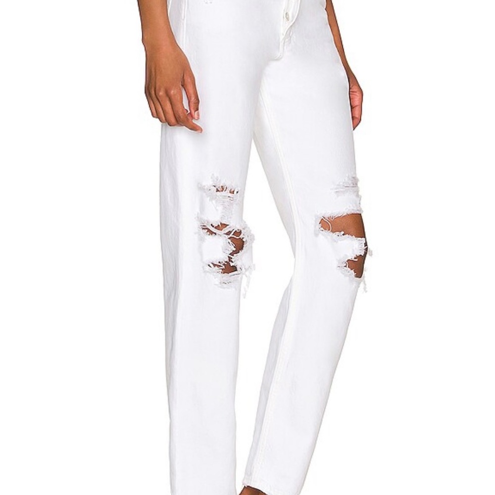 AGOLDE Ripped White Jeans